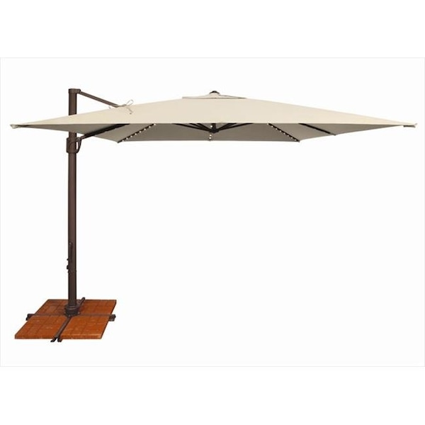 Simplyshade 10 ft. Bali Pro Square Rotating Cantilever Umbrella with Lights Antique Beige SSAD45SL-10SQ00-A5422 - main